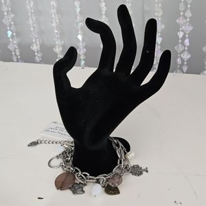 Messages From The Heart Silver Tone Charm Bracelet